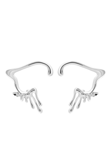 ELIXIR Ear Cuffs. Melting flows design, screw-back ear cuffs, no piercings needed. silver, handmade, hypoallergenic, water-resistant